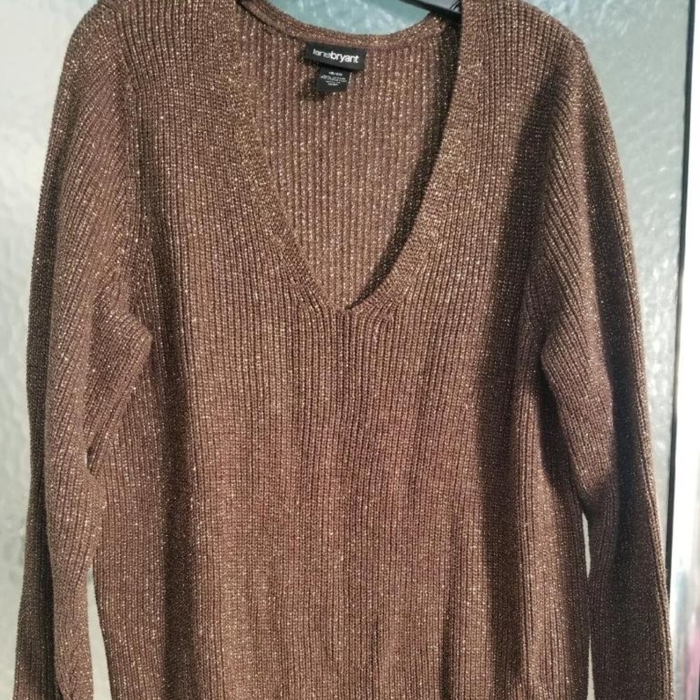 NWOT BROWN & GOLD LANE BRYANT SWEATER 18/20